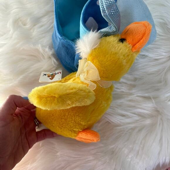 Unipak Ruffles Duck & Small Tote Bag Yellow Stuffed Animal Toy Spring Rare TAGS - Picture 1 of 16